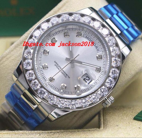 Luxury Watches Mens Stainless Steel Bracelet 18kt White Gold Bigger Diamond Automatic Fashion Men's Watch Wristwatch
Luxury Watches Mens Stainless Steel Bracelet 18kt White Gold Bigger Diamond Automatic Fashion Men's Watch Wristwatch