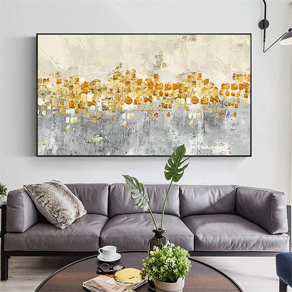 

canvas painting acrylic gold art modern abstract painting quadro cuadros decoracion wall art pictures for living room home decor