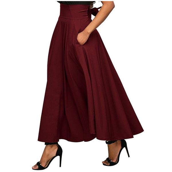 new summer women long skirt chic pleated maxi skirts pocket full-length high waist tie vintage skirt faldas largas elegantes q33, Black
new summer women long skirt chic pleated maxi skirts pocket full-length high waist tie vintage skirt faldas largas elegantes q33, Black