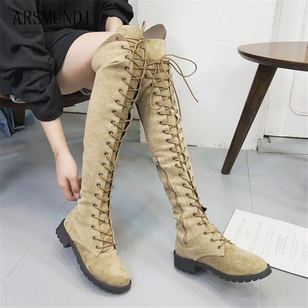 arsmundi lace up over knee boots women boots woman square heel rubber flock botas winter thigh high 34-43 l465, Black
arsmundi lace up over knee boots women boots woman square heel rubber flock botas winter thigh high 34-43 l465, Black