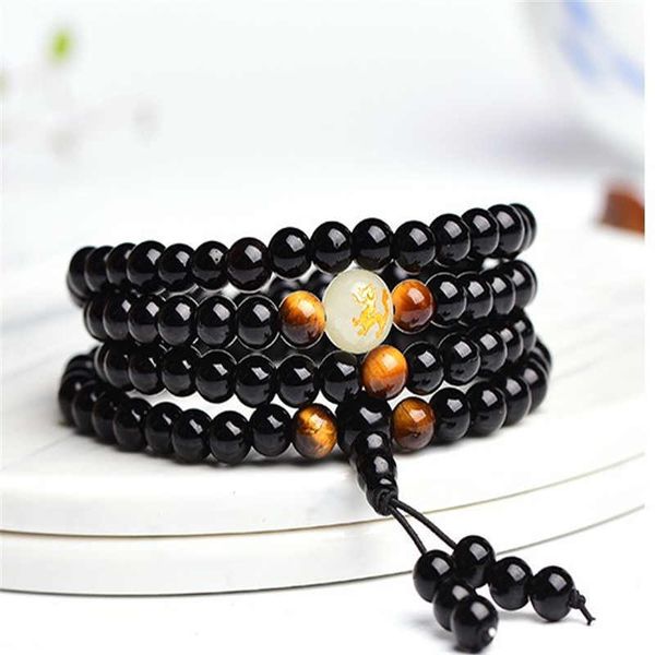 6mm 8mm Natural Black 108 luminous 12 Chinese zodiac Beads Bracelet Tiger Eyes Buddha Mala Bracelet For Lovers
6mm 8mm Natural Black 108 luminous 12 Chinese zodiac Beads Bracelet Tiger Eyes Buddha Mala Bracelet For Lovers
