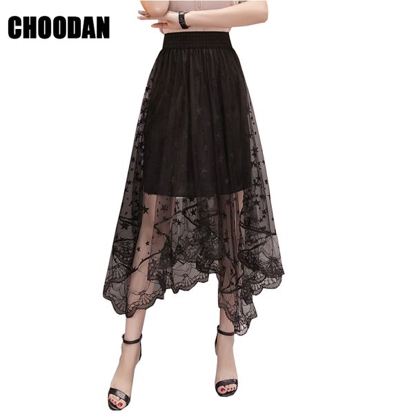 lace skirt high waist asymmetrical women skirts summer style 2018 korean fashion ladies black maxi skirt long female clothing 
lace skirt high waist asymmetrical women skirts summer style 2018 korean fashion ladies black maxi skirt long female clothing