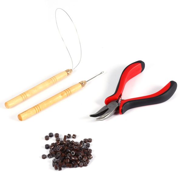 100pcs silicone micro links/beads+1pcs pulling needle+1pcs ring needle +1pcs holes plier hair extensions tool set makeup kits, Black;brown
100pcs silicone micro links/beads+1pcs pulling needle+1pcs ring needle +1pcs holes plier hair extensions tool set makeup kits, Black;brown