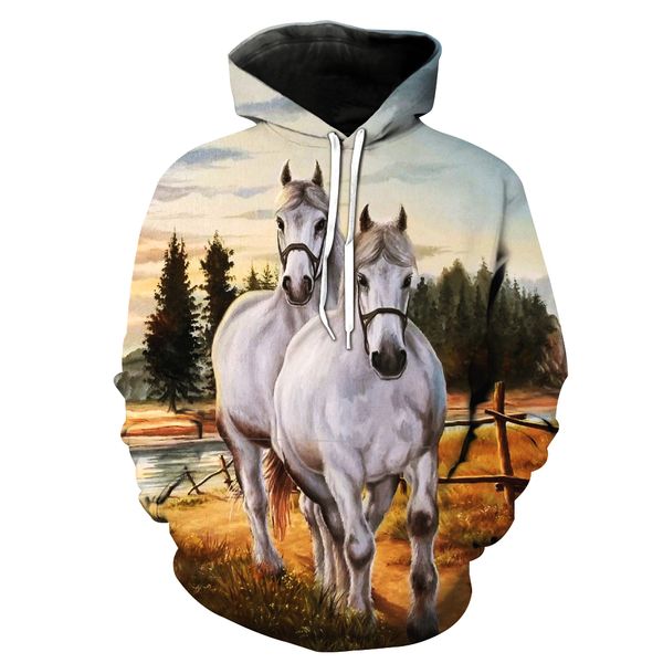 2018 new fashion sweatshirt men / women 3d hoodies print white horse animal pattern slim slim stylish hooded hoodies, Black
2018 new fashion sweatshirt men / women 3d hoodies print white horse animal pattern slim slim stylish hooded hoodies, Black