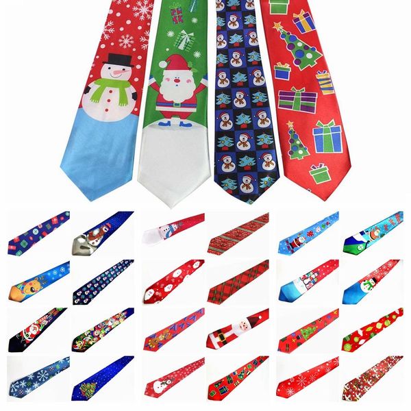 

29 styles christmas party costumes ties santa claus snowman novelty necktie snowflake neck tie for xmas gift 100pcs tc180928