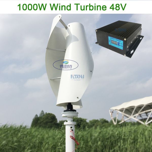 

vertical wind turbine permanent magnet generator 1000w 24v48v vertical wind generator with mppt controller for home use