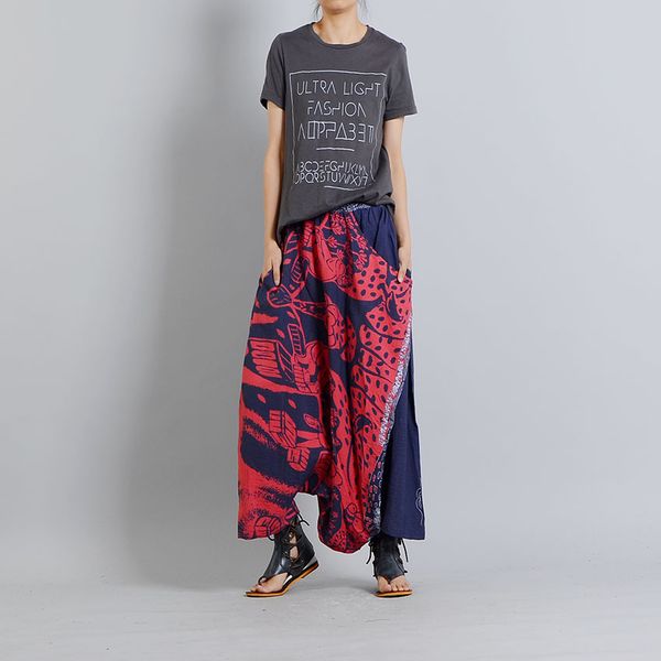 women spring summer personality elastic waist national style harem pants retro vintage cotton linen trousers female 2018, Black;white
women spring summer personality elastic waist national style harem pants retro vintage cotton linen trousers female 2018, Black;white