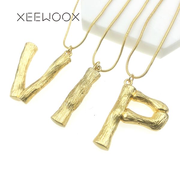 letter branch texture 14k yellow gold pendant necklace xeewoox jewelry fashion week designer creative gift, Silver
letter branch texture 14k yellow gold pendant necklace xeewoox jewelry fashion week designer creative gift, Silver