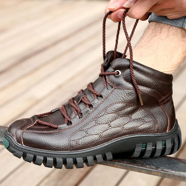 outdoor sport genuine leather ankle boots non slip high men hiking shoes brand climbing hunting trekking shoes sneakers, Black
outdoor sport genuine leather ankle boots non slip high men hiking shoes brand climbing hunting trekking shoes sneakers, Black