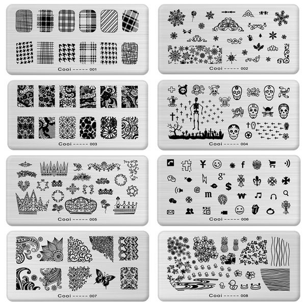 1 x new designs cooi series stamping nail art image plates stainless steel template polish manicure stencil tools 10 designs, White
1 x new designs cooi series stamping nail art image plates stainless steel template polish manicure stencil tools 10 designs, White