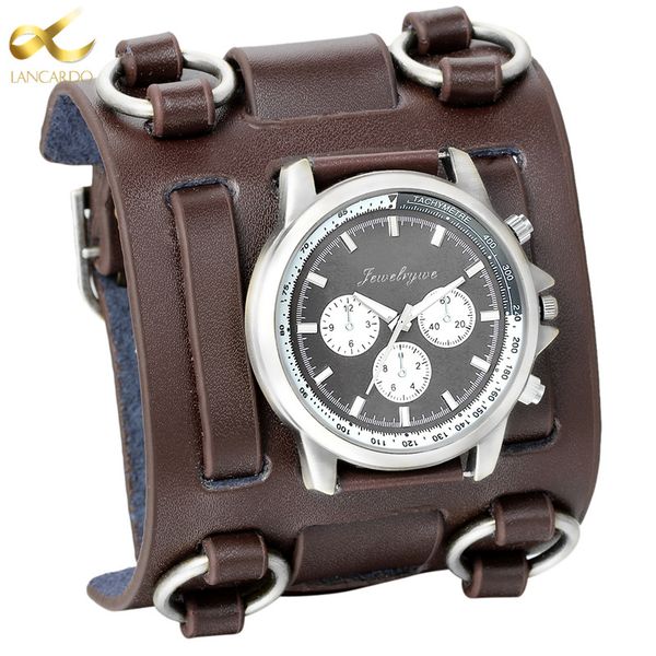 lancardo punk retro tachymetre wide strap watches men punk watch leather bracelet quartz wrist watch for men women gifts clock, Slivery;brown
lancardo punk retro tachymetre wide strap watches men punk watch leather bracelet quartz wrist watch for men women gifts clock, Slivery;brown