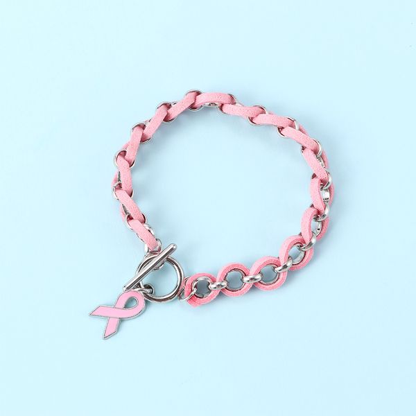 1 pcs women fashion pink ribbon breast cancer awareness wake visor charm bracelets alloy love ribbon woven bracelet length: 20cm, Golden;silver
1 pcs women fashion pink ribbon breast cancer awareness wake visor charm bracelets alloy love ribbon woven bracelet length: 20cm, Golden;silver