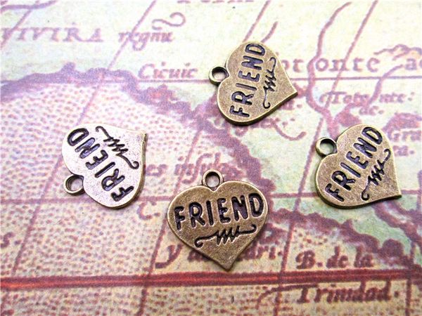 45pcs--heart charms,antique bronze lovely heart "friend" charms pendant 18x17mm, Bronze;silver
45pcs--heart charms,antique bronze lovely heart "friend" charms pendant 18x17mm, Bronze;silver