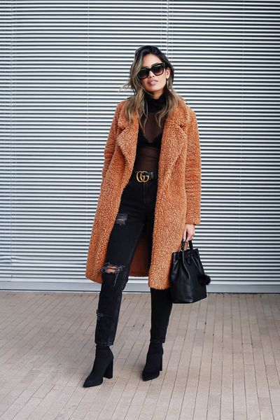 winter warm casual lady outwear thicken overcoat coat dhl women's faux fur coat winter warm long overcoat jacket outerwear casual cardi, Black