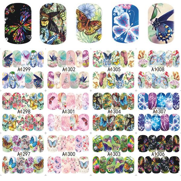 12 designs/sheet colorful buerfly full cover water transfer decals nail art manicure diy sticker fingernail wraps, Black
12 designs/sheet colorful buerfly full cover water transfer decals nail art manicure diy sticker fingernail wraps, Black