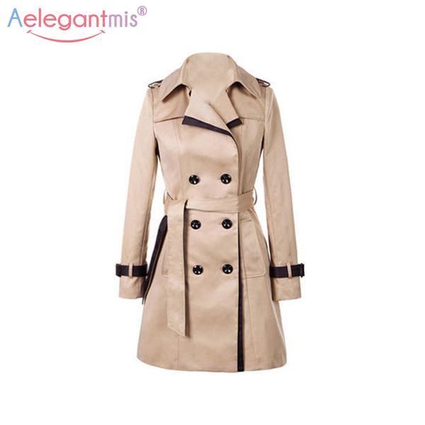 aelegantmis 2018 autumn women double breasted long trench coat khaki with belt classic casual office lady business outwear fall, Tan;black
aelegantmis 2018 autumn women double breasted long trench coat khaki with belt classic casual office lady business outwear fall, Tan;black