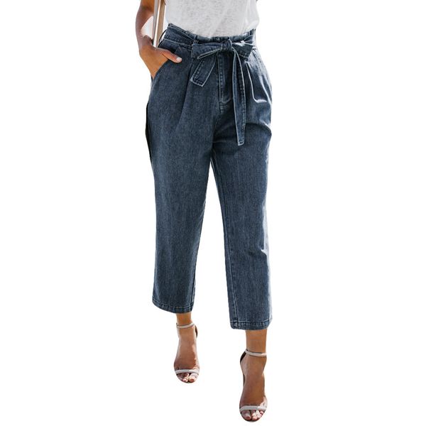 women pants jean hight waisted loose bow bandage hole denim jeans stretch pants jean au.27, Blue
women pants jean hight waisted loose bow bandage hole denim jeans stretch pants jean au.27, Blue