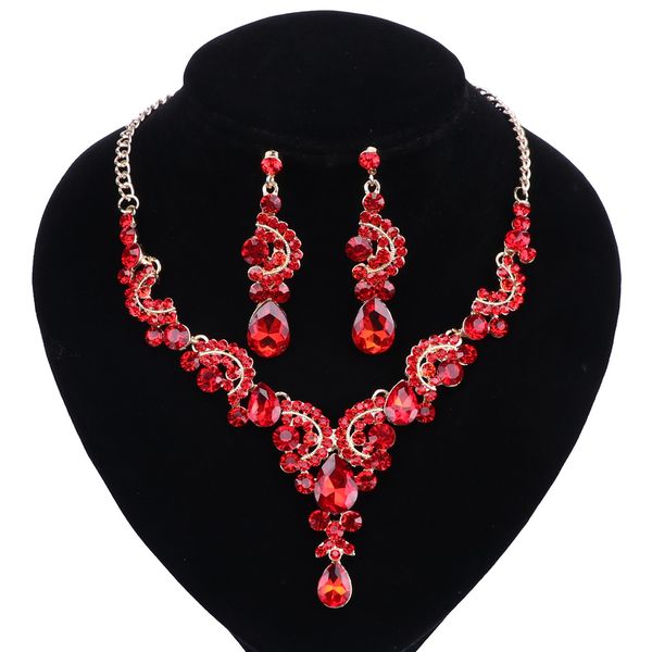 fashion gold color bridal jewelry set for brides crystal necklace earrings wedding party costume accessories decoration women, Black
fashion gold color bridal jewelry set for brides crystal necklace earrings wedding party costume accessories decoration women, Black