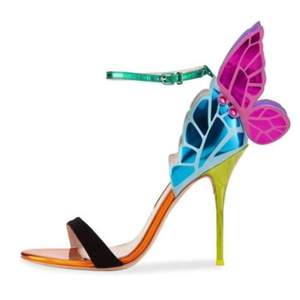 colorful butterfly thin high heels women sandals buckle strap exquisite fashion wing shoes female party dress pumps, Black
colorful butterfly thin high heels women sandals buckle strap exquisite fashion wing shoes female party dress pumps, Black