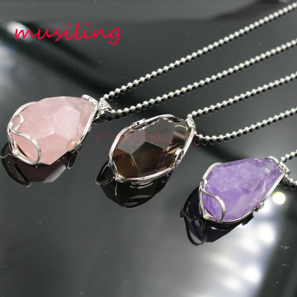 pendants necklace chain crystal quartz natural stone water drop magic reiki charms wicca witch amulet jewelry for women, Silver
pendants necklace chain crystal quartz natural stone water drop magic reiki charms wicca witch amulet jewelry for women, Silver