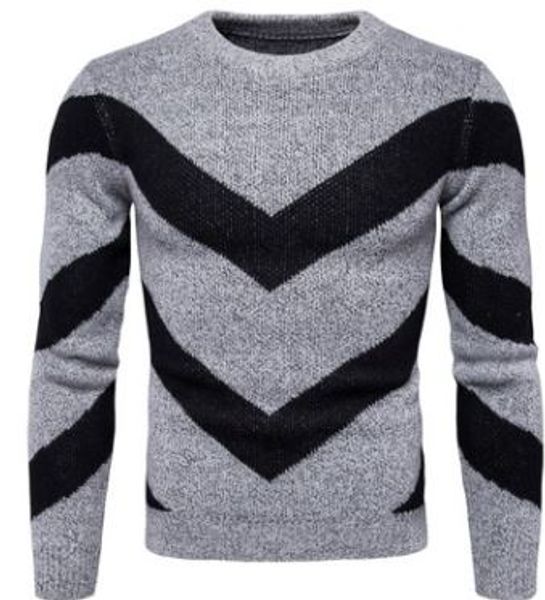 2018 autumn and winter men's casual patchwork knit pullover fashion solid color wild men's warm knit sweater, White;black
2018 autumn and winter men's casual patchwork knit pullover fashion solid color wild men's warm knit sweater, White;black