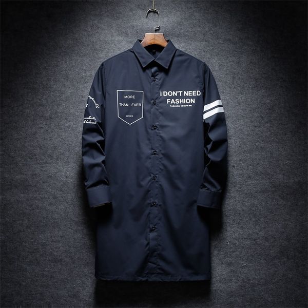 long section men shirt long sleeve slim fit letter pattern mens shirts fashion white blue man shirts, White;black
long section men shirt long sleeve slim fit letter pattern mens shirts fashion white blue man shirts, White;black