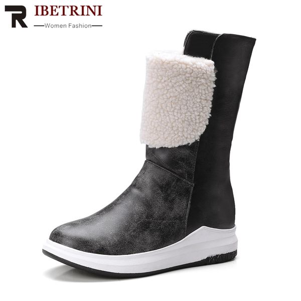 ribetrini 2018 winter big size 33-43 platform mid-calf women snow boots warm casual flat wedges shoes woman, Black
ribetrini 2018 winter big size 33-43 platform mid-calf women snow boots warm casual flat wedges shoes woman, Black