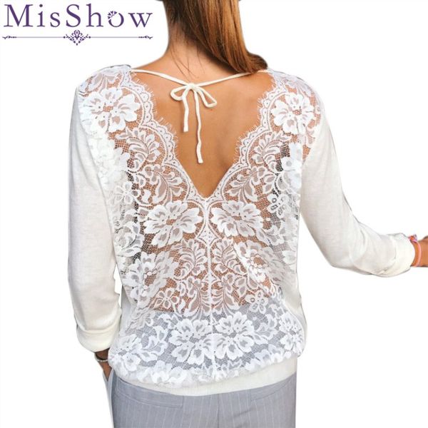 2018 new women lace back blouses fashion autumn o neck long sleeve casual tees loose solid white black women clothes
2018 new women lace back blouses fashion autumn o neck long sleeve casual tees loose solid white black women clothes