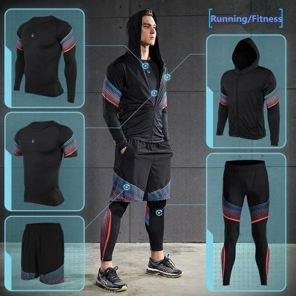 wholesale-2018 sports suit men's quick dry running set compression fitness tights basketball training gym jogging suit sportswear 4 5pc, Black;blue
wholesale-2018 sports suit men's quick dry running set compression fitness tights basketball training gym jogging suit sportswear 4 5pc, Black;blue