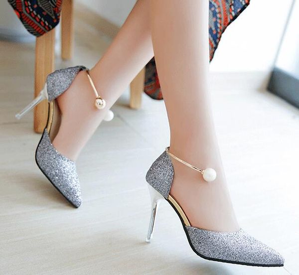 Summer new style pearl buckle Korean pointed high heels silver with fine with gold bridesmaid shoes LEIKUAN
Summer new style pearl buckle Korean pointed high heels silver with fine with gold bridesmaid shoes LEIKUAN