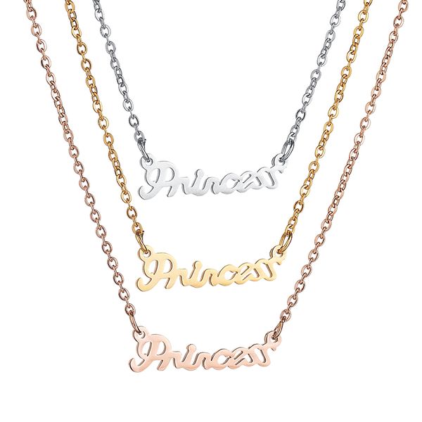 fashion pendant necklace jewelry letters princess collar clavicle chain simple stainless steel accessories for women girl, Golden;silver
fashion pendant necklace jewelry letters princess collar clavicle chain simple stainless steel accessories for women girl, Golden;silver