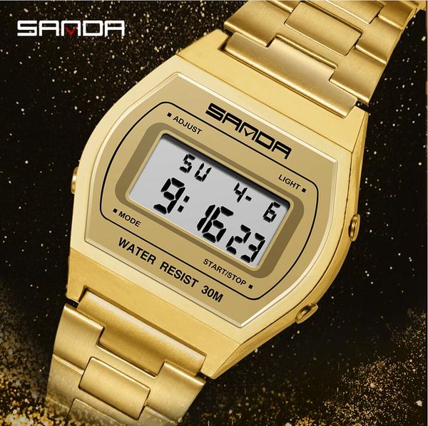 sanda fashion sport watches men waterproof led digital watches black gold silver wristwatches clock men relogio masculino 406, Slivery;brown
sanda fashion sport watches men waterproof led digital watches black gold silver wristwatches clock men relogio masculino 406, Slivery;brown