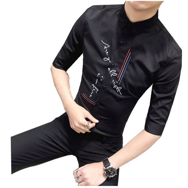 men shirt fashion 2018 summer new half sleeve embroidery tuxedo shirt mens slim fit simple hairstylist work 3xl, White;black
men shirt fashion 2018 summer new half sleeve embroidery tuxedo shirt mens slim fit simple hairstylist work 3xl, White;black