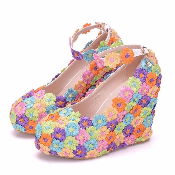 new multi lace flowers round toe shoes for women wedges heels fashion platform wedding shoes wedge heel dress shoes plus size bridal heels, Black
new multi lace flowers round toe shoes for women wedges heels fashion platform wedding shoes wedge heel dress shoes plus size bridal heels, Black