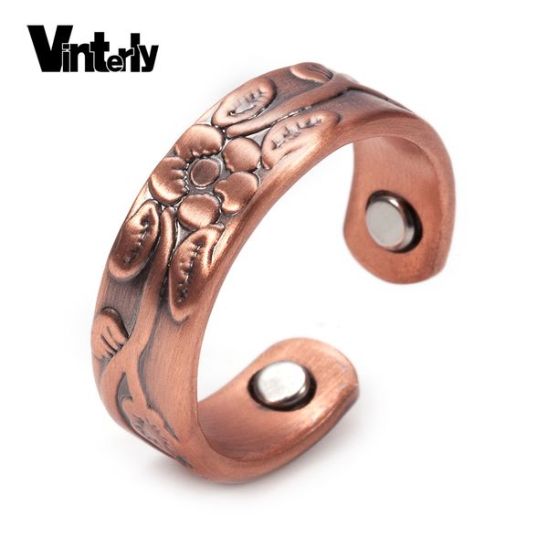 vinterly flower pure copper rings magnetic vintage adjustable open cuff ring simple wedding engagement rings for women artritis, Golden;silver
vinterly flower pure copper rings magnetic vintage adjustable open cuff ring simple wedding engagement rings for women artritis, Golden;silver