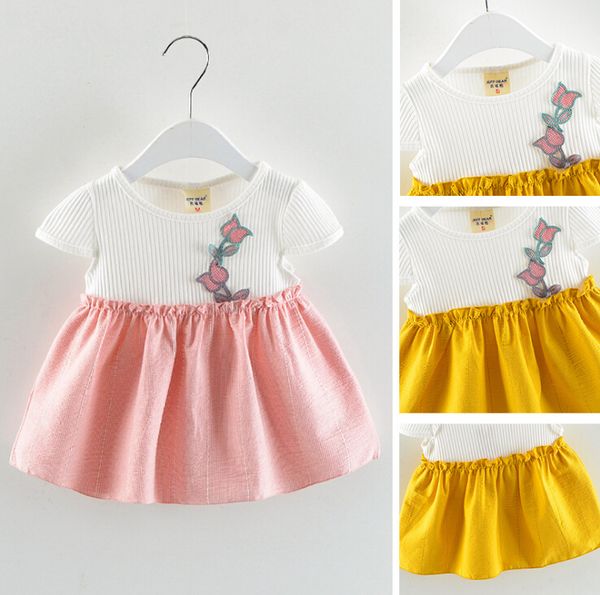 baby girl pink dress flower embroidery short sleeve boat neck mini dresses baby clothing summer girl wear, Red;yellow
baby girl pink dress flower embroidery short sleeve boat neck mini dresses baby clothing summer girl wear, Red;yellow