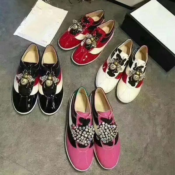 Spring fall women ilver gold glitter pink genuine patent leather luxury jewelry rhine tone embroidery low neaker trainer
Spring fall women ilver gold glitter pink genuine patent leather luxury jewelry rhine tone embroidery low neaker trainer