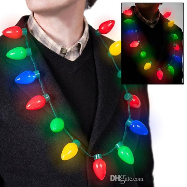 Christmas Lights Necklace Led Light Up Bulb Party Favors For Adults Or Kids As A New Year Gift Led Necklace