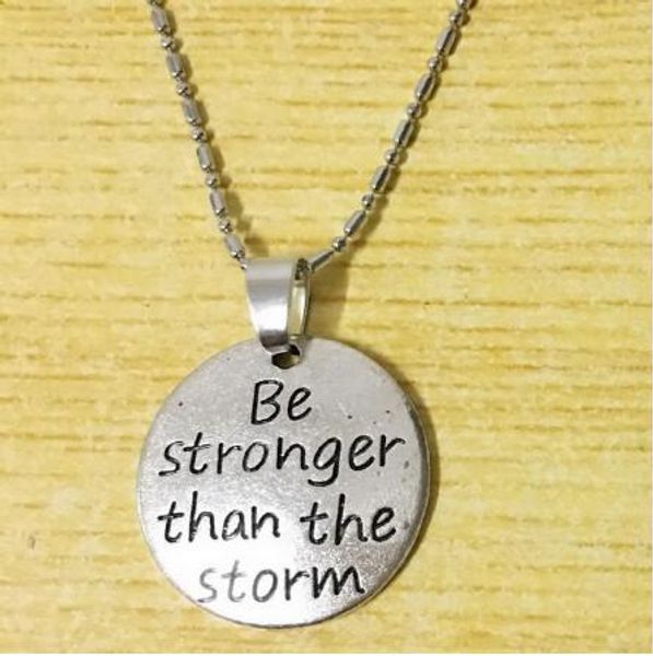 10pc/lot new be stronger than the storm necklace inspirational jewelry motivational gift engraved pendant necklace encouragement affirmation, Silver
10pc/lot new be stronger than the storm necklace inspirational jewelry motivational gift engraved pendant necklace encouragement affirmation, Silver