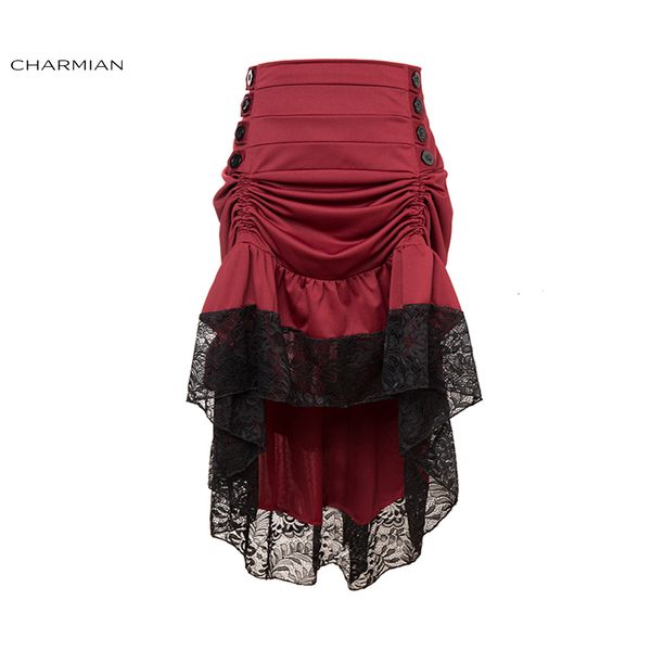 charmian women's vintage victorian gothic skirt black floral lace ruffled medieval high low skirt high waist skirts
charmian women's vintage victorian gothic skirt black floral lace ruffled medieval high low skirt high waist skirts