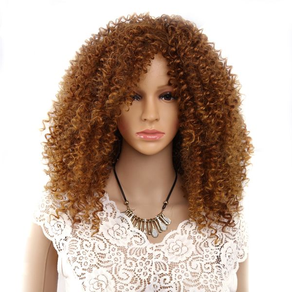 fashion beautful afro kinky curly wigs for women brown wig perruque women heat resistant synthetic peruca, Black
fashion beautful afro kinky curly wigs for women brown wig perruque women heat resistant synthetic peruca, Black