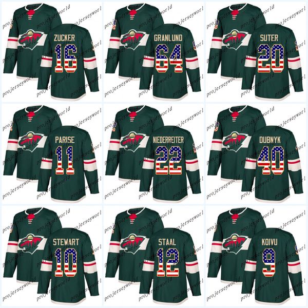 Youth USA Flag Stitched Minnesota Wild 11 Zach Parise 64 Mikael Granlund 22 Nino Niederreiter 16 Jason Zucker 40 Devan Dubnyk Hockey jersey
Youth USA Flag Stitched Minnesota Wild 11 Zach Parise 64 Mikael Granlund 22 Nino Niederreiter 16 Jason Zucker 40 Devan Dubnyk Hockey jersey