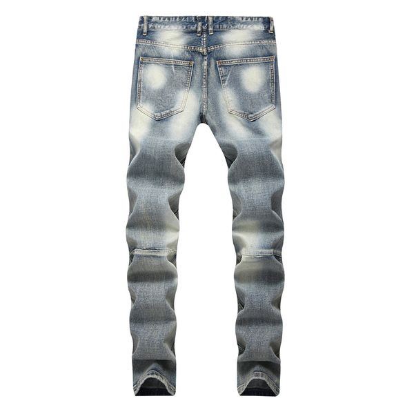 autumn men's vintage straight hole jeans pants straight hip hop mid waist plus size denim pants streetwear pleated ripped, Blue
autumn men's vintage straight hole jeans pants straight hip hop mid waist plus size denim pants streetwear pleated ripped, Blue