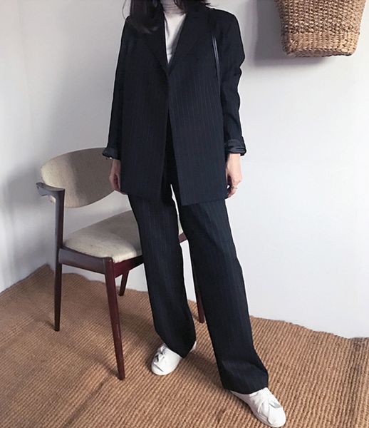 bgteever fashion loose striped pant suits for women notched collar blazer jacket & straight pant casual 2 pieces set female suit, White;black
bgteever fashion loose striped pant suits for women notched collar blazer jacket & straight pant casual 2 pieces set female suit, White;black