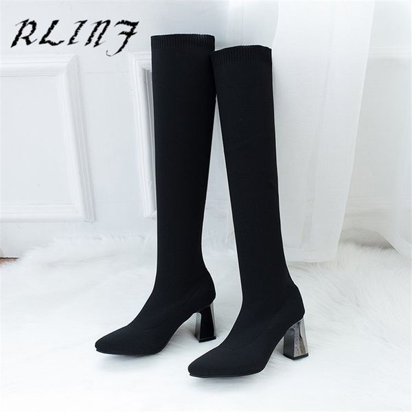 rlinf boots female autumn winter new thick with pointed feathers flying woven elastic socks boots was thin over the knee, Black
rlinf boots female autumn winter new thick with pointed feathers flying woven elastic socks boots was thin over the knee, Black