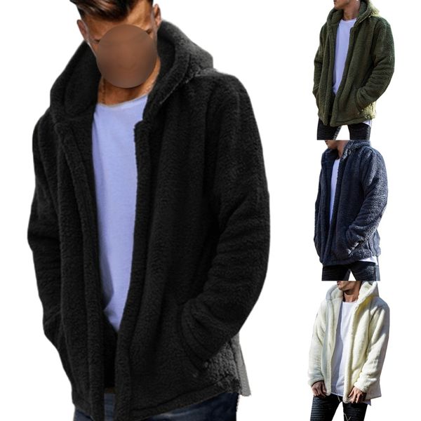 solid color polyester men's warm and casual wool sweater autumn and winter hooded overcoat 2018#289851, Black
solid color polyester men's warm and casual wool sweater autumn and winter hooded overcoat 2018#289851, Black