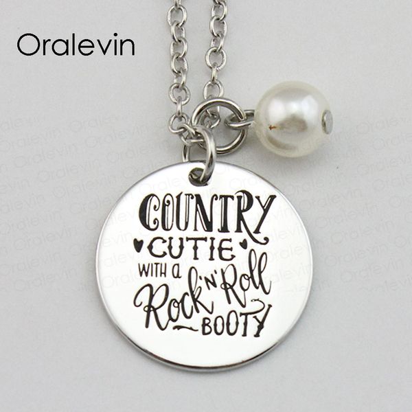 country cutie with a rock 'n' roll booty inspirational hand stamped engraved custom pendant necklace jewelry,10pcs/lot, #ln1713, Silver
country cutie with a rock 'n' roll booty inspirational hand stamped engraved custom pendant necklace jewelry,10pcs/lot, #ln1713, Silver