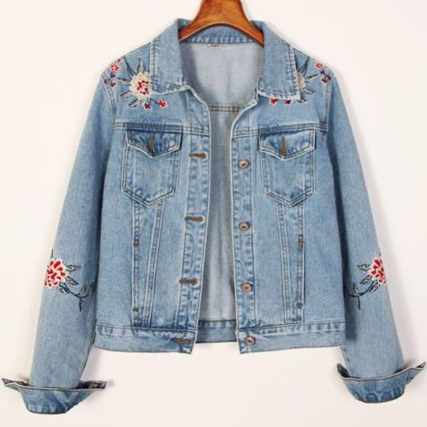 casual new flower embroidery classic slim jeans jacket women's spring short denim jacket plus size 2xl, Black;brown
casual new flower embroidery classic slim jeans jacket women's spring short denim jacket plus size 2xl, Black;brown