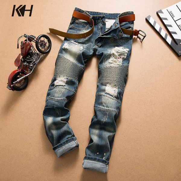 kh men's fashion jeans mens holes straight motorcycles skinny jeans personality patch pants beggars trousers denim pants, Blue
kh men's fashion jeans mens holes straight motorcycles skinny jeans personality patch pants beggars trousers denim pants, Blue