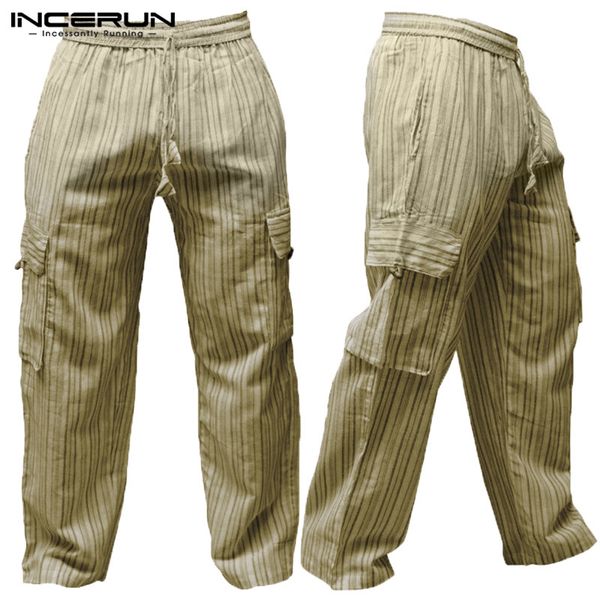 incerun plus size 5xl men cargo pants wide leg stripe cotton pockets loose combat trousers 2018 men casual quick dry long pants, Black
incerun plus size 5xl men cargo pants wide leg stripe cotton pockets loose combat trousers 2018 men casual quick dry long pants, Black